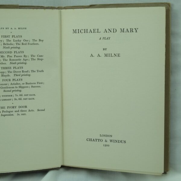 Michael and Mary A. A. Milne 1st edition