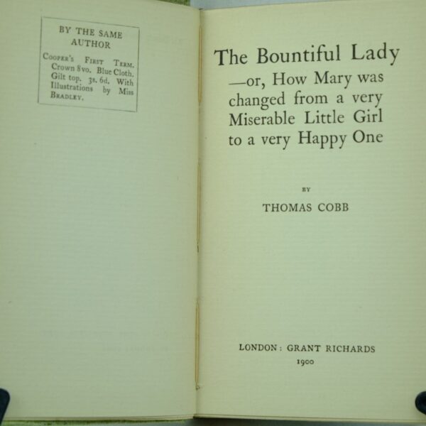 The Bountiful Lady by T. Cobb: Dumpy 1st ed