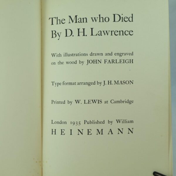 The Man Who Died by D. H. Lawrence illus John Farleigh