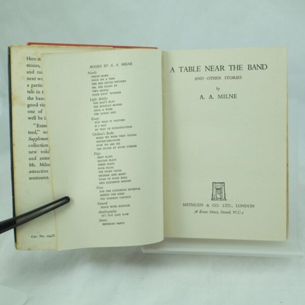A. A. Milne first edition A Table Near the Band