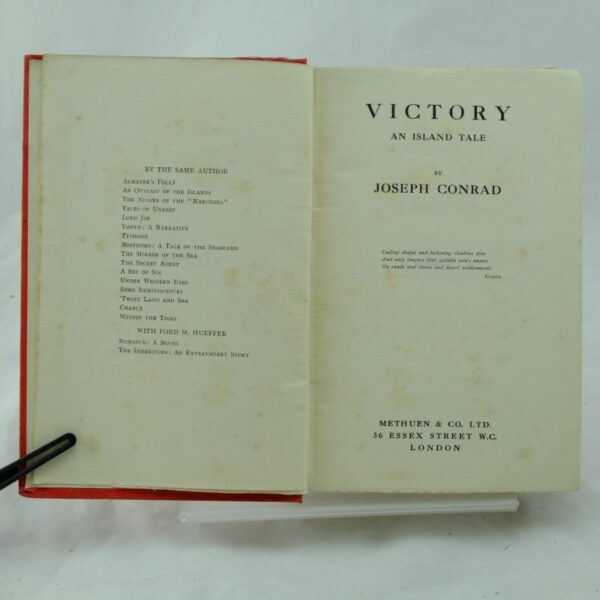 Victory by Joseph Conrad 1st ed
