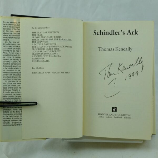 Schindler's Ark by Thomas Keneally signed