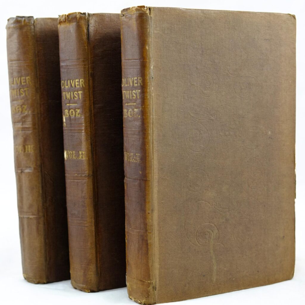 3 volumes of Oliver Twist by Boz Charles Dickens