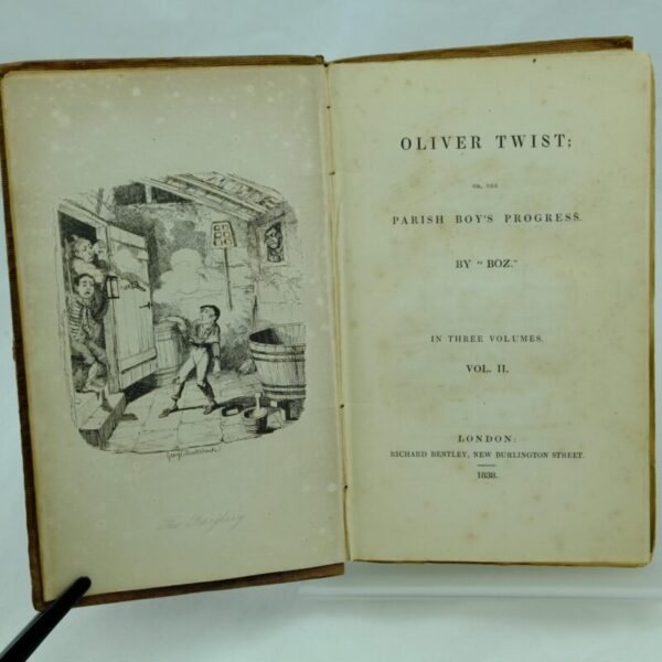 3 volumes of Oliver Twist by Boz Charles Dickens