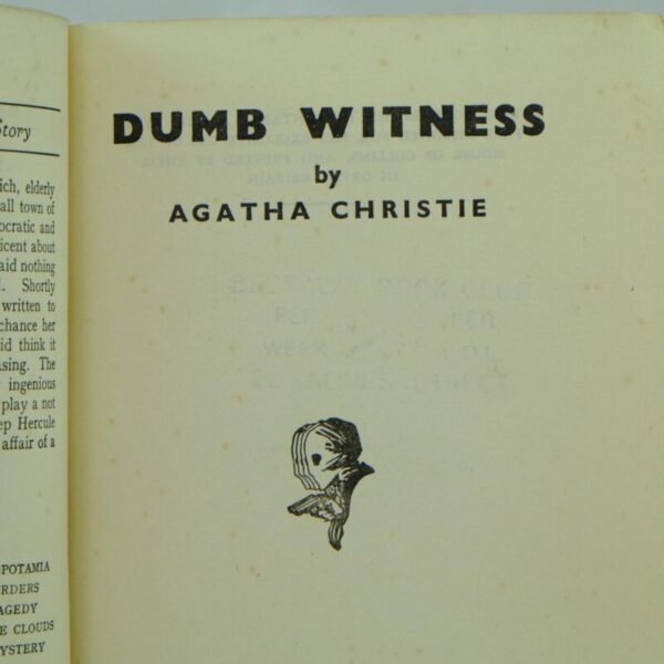 Dumb Witness by Agatha Christie 1st