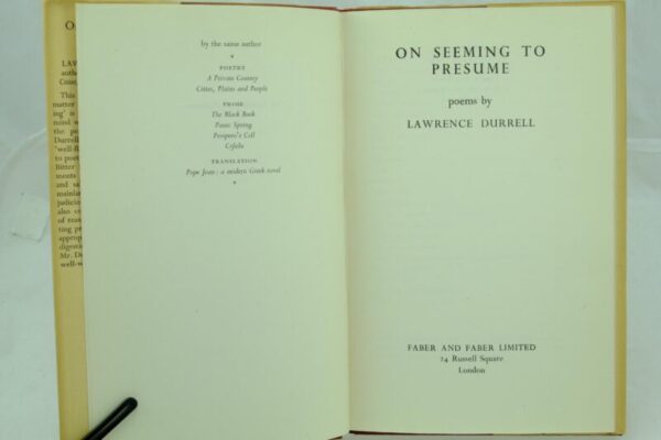 On Seeming to Presume by Lawrence Durrell