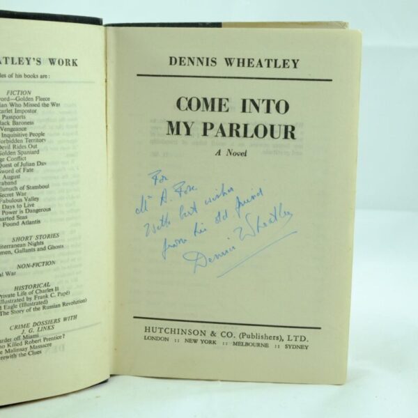 Come Into My PArlour by Dennis Wheatley
