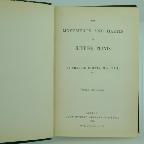 Charles DArwin the Movements of Climbing Plants