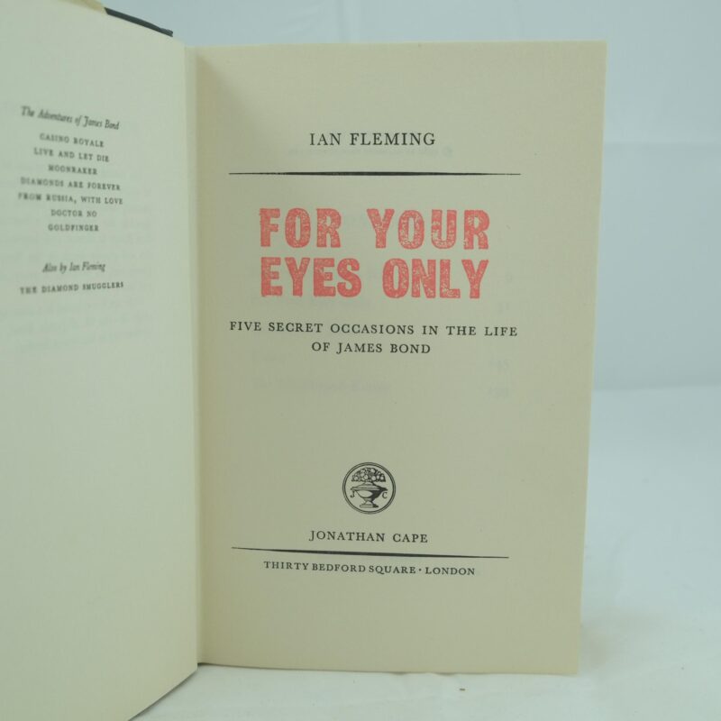 For Your Eyes Only by Ian Fleming - Rare and Antique Books