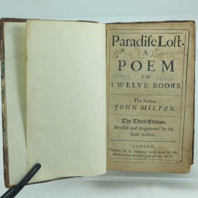 The Early Editions of John Milton's Paradise Lost – SLU Special Collections  Currents