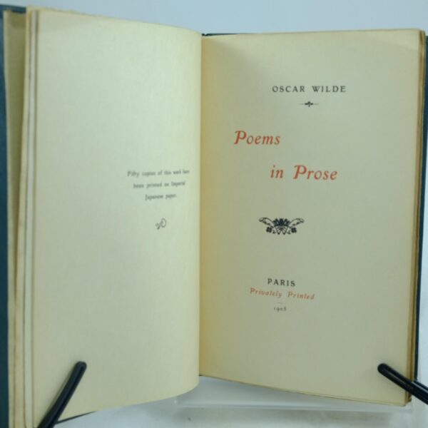 Poems in Prose Ltd ed by Oscar Wilde