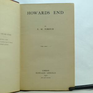 Howards End E. M Forster 1st 1st