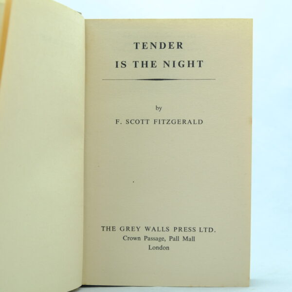 Tender is the Night 1st Grey Walls by F Scott Fitzgerald