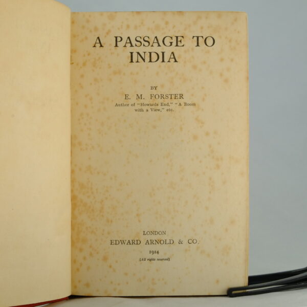 A Passage to India 1st edition by E M Forster