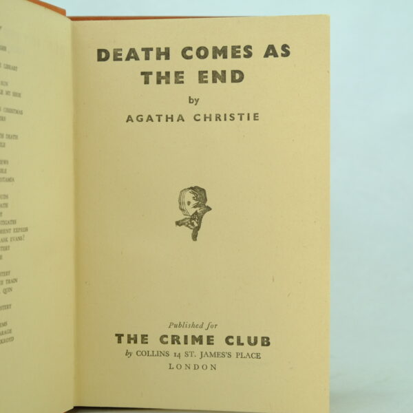 Death Comes as the End 1st edition by Agatha Christie