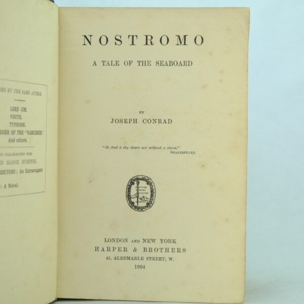 Nostromo 1st edition by Joseph Conrad