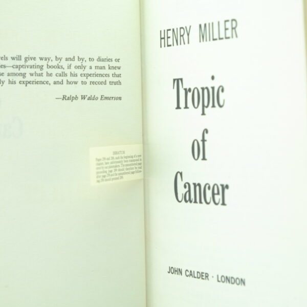 Tropic of Cancer 1st edition by Henry Miller