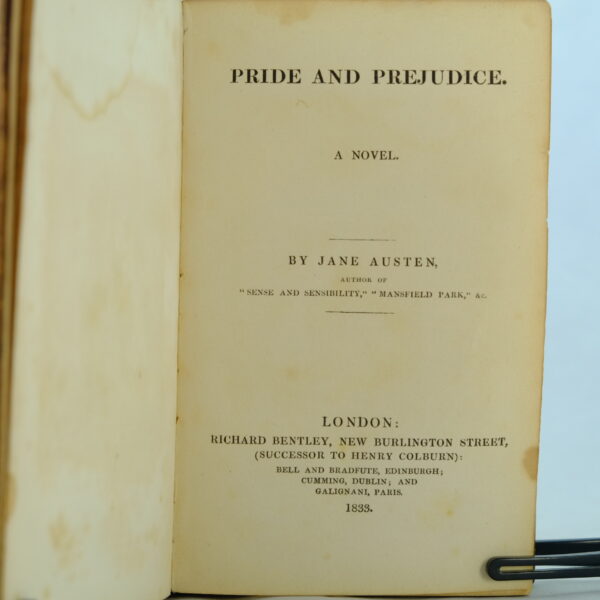 Pride and Prejudice by Jane Austen 1833 Bentley