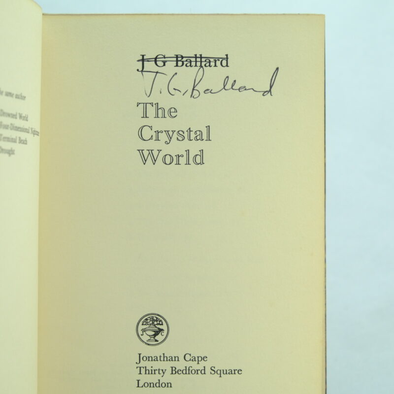 The Crystal World signed by J G Ballard