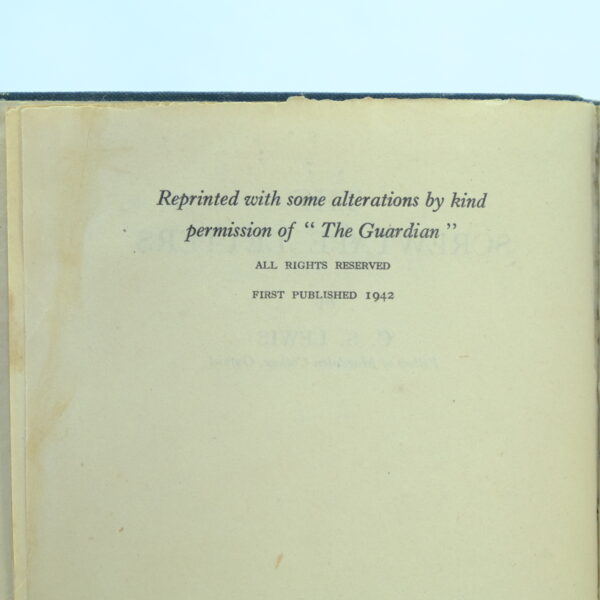 The Screwtape Letters 1st edition by C S Lewis (4) The Screwtape Letters 1st edition by C S Lewis