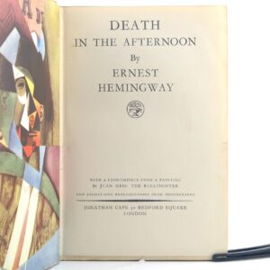 Death in the Afternoon 1st edition by Ernest Hemmingway