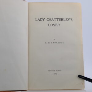 Lady Chatterley's Lover D H Lawrence Private printing