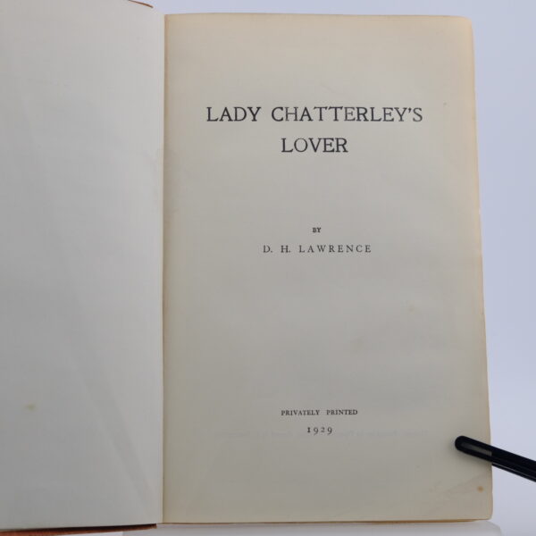 Lady Chatterley's Lover D H Lawrence Private printing