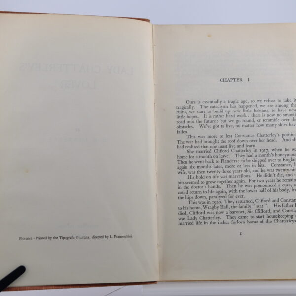 Lady Chatterley's Lover D H Lawrence Private printing