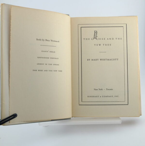 The Rose and the Yew Tree by Mary Westmacott 1st ed (7) The Rose and the Yew Tree by Mary Westmacott 1st ed