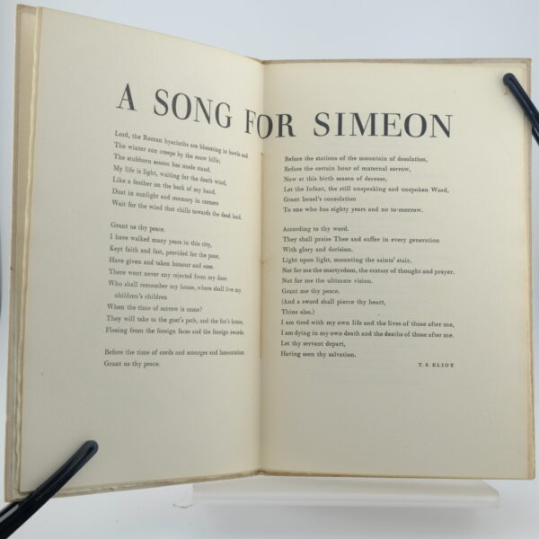 A Song for Simeon by T. S. Eliot. (6) A Song for Simeon by T. S. Eliot.
