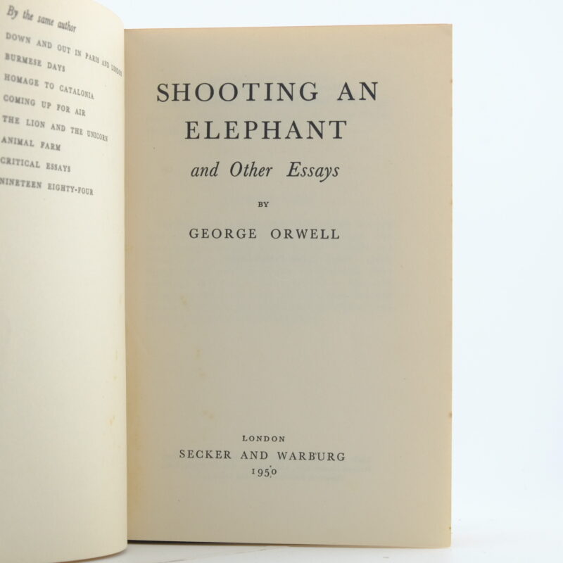 Shooting an Elephant by George Orwell 1st