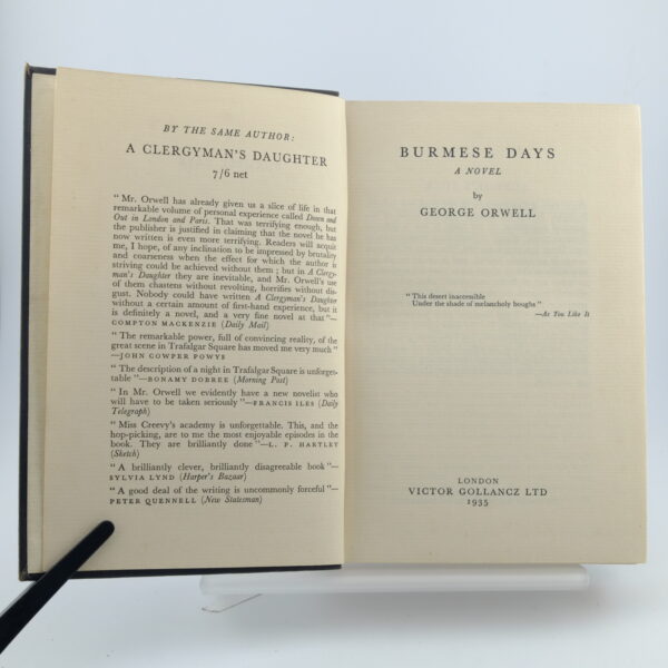 Burmese Days by George Orwell