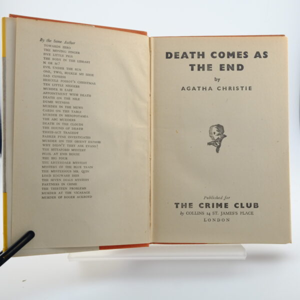 Death comes as the end Agatha Christie