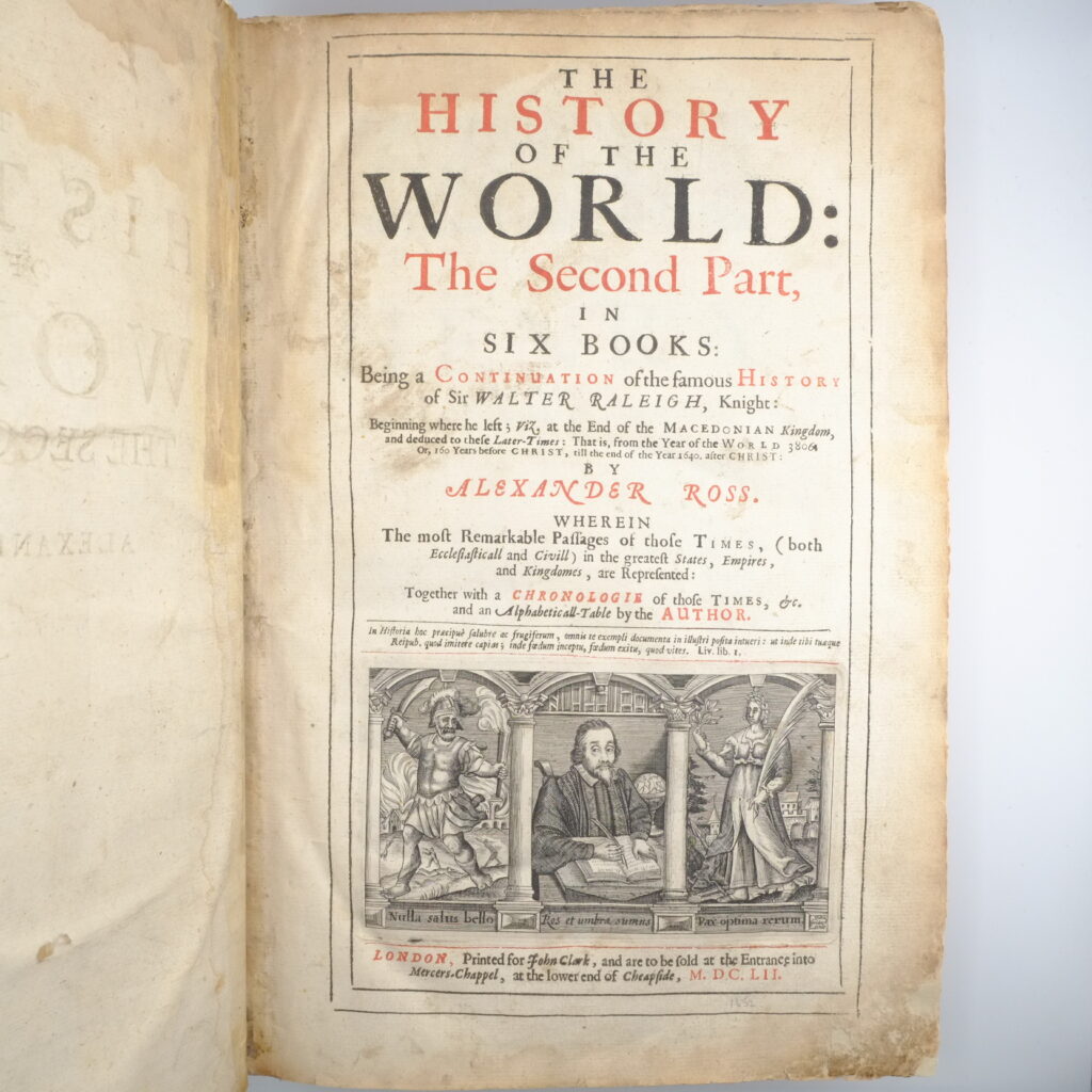 The History of the World 1st edition by Alexander Ross 1652