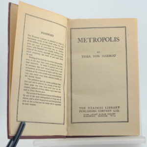 Metropolis Readers Thea Von Harbou