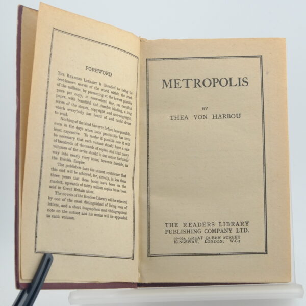 Metropolis Readers Thea Von Harbou (2) Metropolis Readers Thea Von Harbou